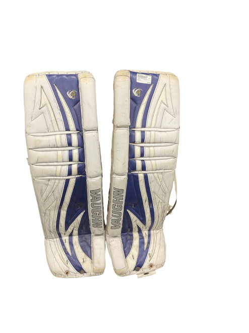 Vist Large View of Product Image Which is Used Vaughn V6 Goalie Leg Pads Senior White 32 1/2"