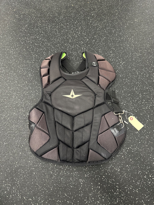 Vist Large View of Product Image Which is Used All-Star CPCC40PRO Catchers Chest Protector Black Adult