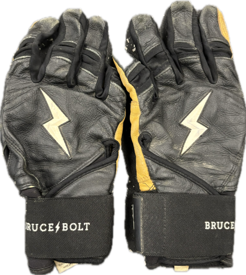 Vist Large View of Product Image Which is Used BB/SB Bruce Bolt Batting Gloves Black MD
