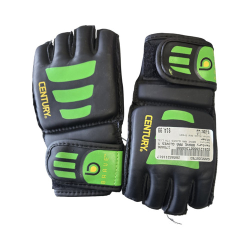 Vist Large View of Product Image Which is Used Century BRAVE MMA GLOVES YTH L/XL MMA Gloves Black And Green LG