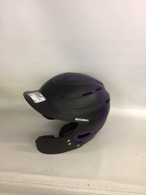 Vist Large View of Product Image Which is Used BoomBah BLACK AND PURPLE Batting Helmet No Mask Black SM