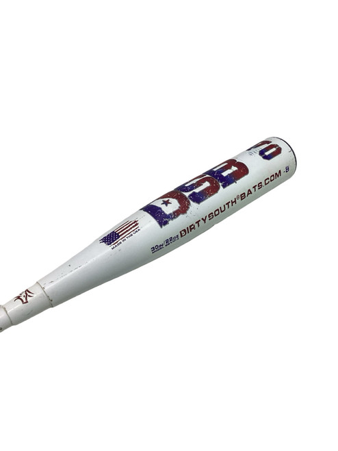 Vist Large View of Product Image Which is Used Dirty South BRAVO BB/SB USSSA 2 5/8 Bat White 30"