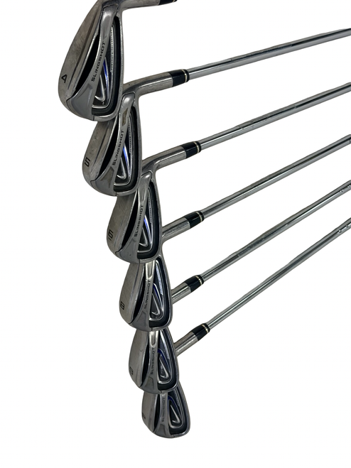 Vist Large View of Product Image Which is Used Nike SLINGSHOT Mens Golf Iron Set RH 4I-PW (missing 7 iron) w/ Uniflex Shafts - Standard