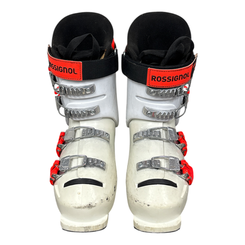 Vist Large View of Product Image Which is Used Rossignol HERO JR 65 Boys Down Hill Ski Boot White 225 MP