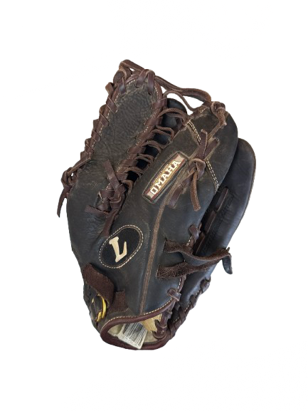 Vist Large View of Product Image Which is Used Louisville Slugger OMAHA PRO SERIES BB/SB Glove RH Throw Black 12 3/4"