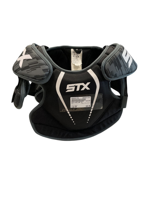Vist Large View of Product Image Which is Used STX STALLION 75 Lacrosse Shoulder Pads Black SM
