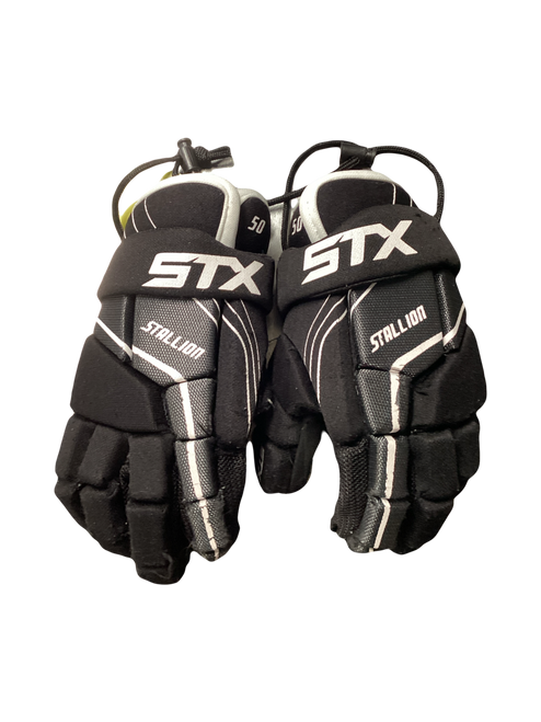 Vist Large View of Product Image Which is Used STX STALLION 50 Lacrosse Gloves Junior Black SM