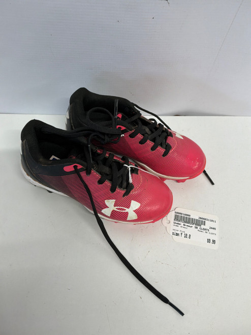 Vist Large View of Product Image Which is Used Under Armour SB CLEATS BB/SB Cleats Pink Youth 10.0