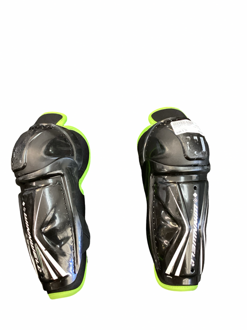 Vist Large View of Product Image Which is Used WinnWell 9 INCH Youth Shin Guards Black 9"
