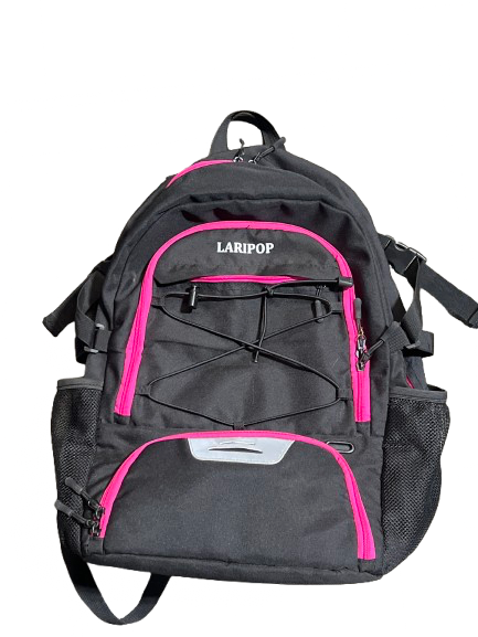 Vist Large View of Product Image Which is Used LARIPOP VOLLEYBALL BACKPACK Volleyball Accessory Black And Pink