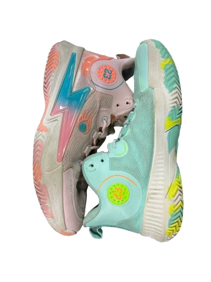 Vist Large View of Product Image Which is Used KIUSMETY 23 ELITE 5.0 WMNS 11.0 Basketball Shoes W Carolina Blue And Pink Senior 11