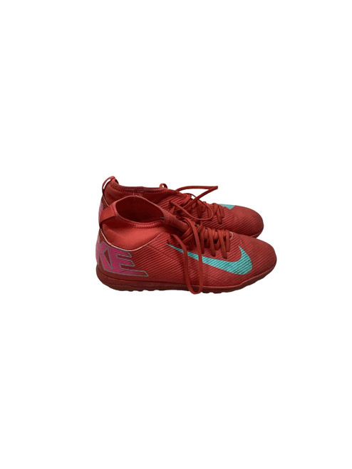 Vist Large View of Product Image Which is Used Nike NIKE CORAL/LIGHT BLUE TURF CLEAT Soccer Indoor Shoes Coral Junior 04.5
