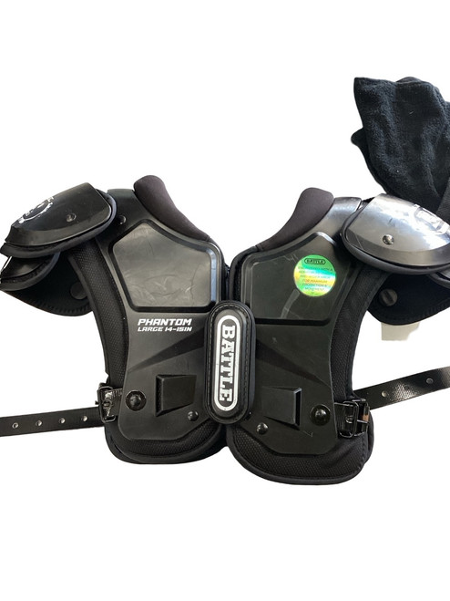 Vist Large View of Product Image Which is Used Battle Sports PHANTOM SHOULDER PAD YTH LARGE FB Shoulder Pads Black LG