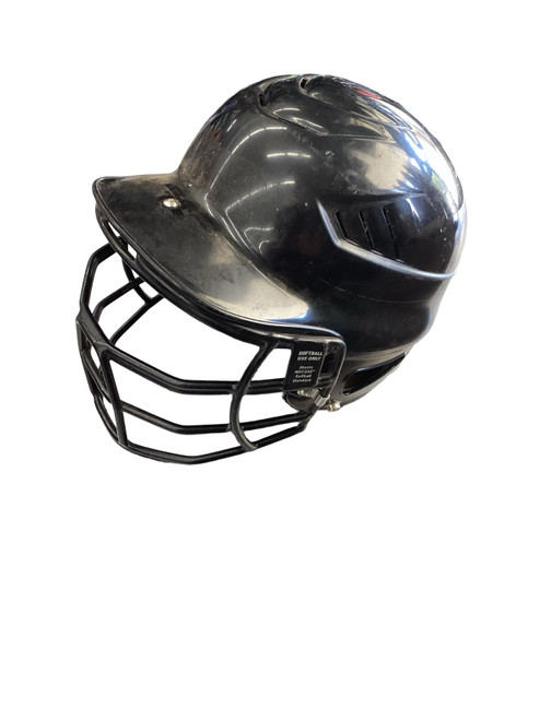 Vist Large View of Product Image Which is Used Rawlings CFBHOS 6.5-7.5 Batting Helmet w/Mask Black MD