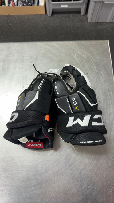 Vist Large View of Product Image Which is Used CCM AS-V Senior Gloves Black 13"