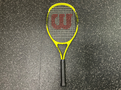Vist Large View of Product Image Which is Used Wilson ENERGY XL Adult Tennis Racquet Yellow 4 1/2"