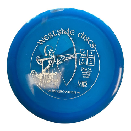 Vist Large View of Product Image Which is Used Westside LONGBOWMAN Disc Golf Driver Royal Blue 170g