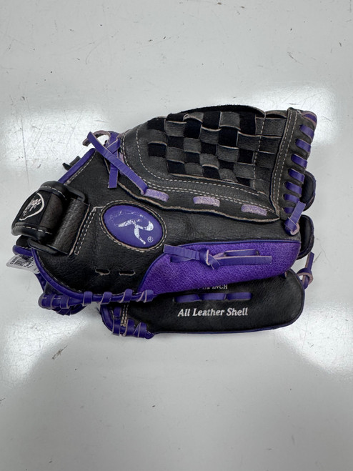 Vist Large View of Product Image Which is Used Rawlings HIGHLIGHT BB/SB Glove RH Throw Black 11 1/2"