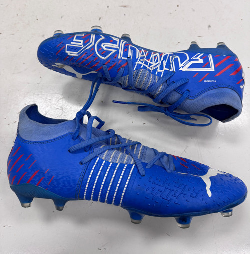 Vist Large View of Product Image Which is Used Puma Soccer Cleats Royal Blue Senior 11.5