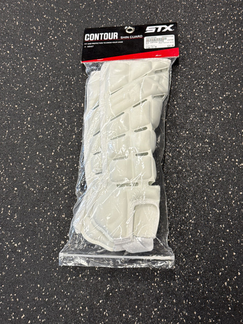 Vist Large View of Product Image Which is Used STX CONTOUR SHINS FH Shin Guards White 13"