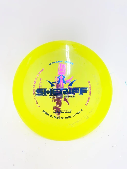 Vist Large View of Product Image Which is Used Dynamic Discs SHERIFF Disc Golf Driver Yellow