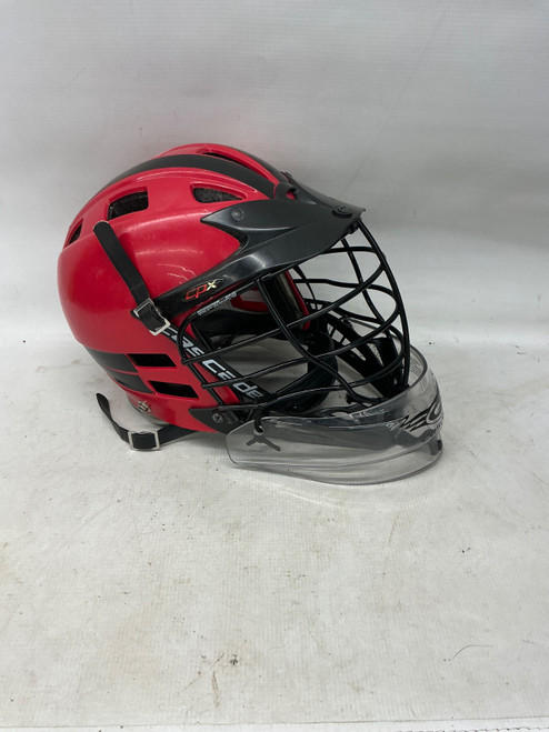 Vist Large View of Product Image Which is Used Cascade CPX Lacrosse Helmet Black And Red S/M