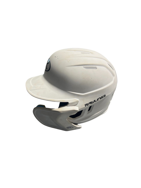 Vist Large View of Product Image Which is Used Rawlings 6 3/8 - 7 1/8 Batting Helmet No Mask White MD