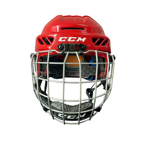 Vist Large View of Product Image Which is Used CCM 2027 JR CCM FL3DS W/ CAGE Helmet Cage Combo Red One Size
