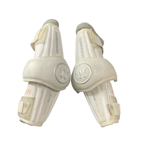 Vist Large View of Product Image Which is Used Warrior BURN PRO Lacrosse Arm Pads/Guards White MD