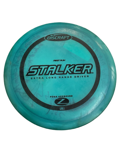 Vist Large View of Product Image Which is Used Discraft ELITE Z STALKER FIRST RUN Disc Golf Driver Teal 170g