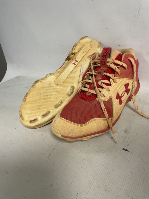 Vist Large View of Product Image Which is Used Under Armour YARD BB/SB Cleats Red Senior 11.5