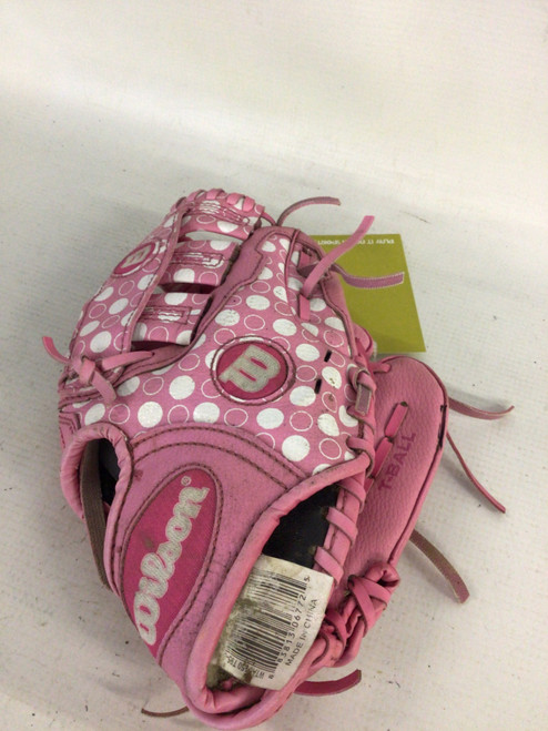 Vist Large View of Product Image Which is Used Wilson A300 BB/SB Glove RH Throw Pink 9 1/2"