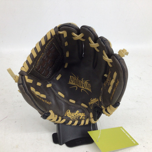 Vist Large View of Product Image Which is Used Rawlings HIGHLIGHT SERIES 10 IN RHT BB/SB GLOVE BB/SB Glove RH Throw Black 10"