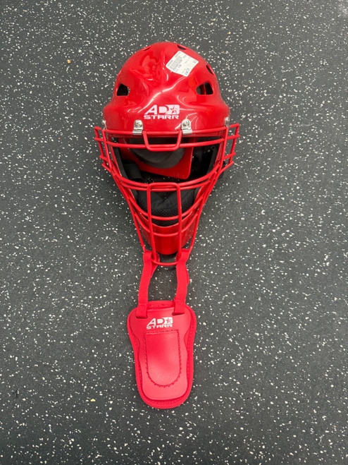 Vist Large View of Product Image Which is Used A.D. STARR Catchers Helmet w/Mask Red S/M