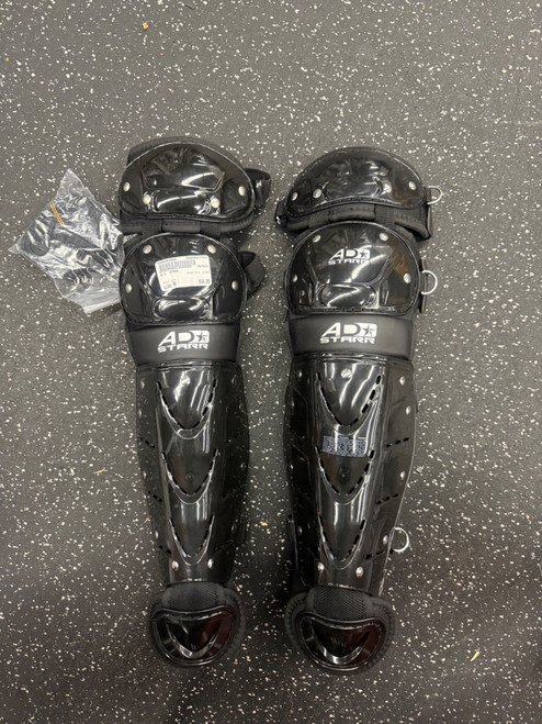 Vist Large View of Product Image Which is Used A.D. STARR Catchers Leg Guards Black Youth