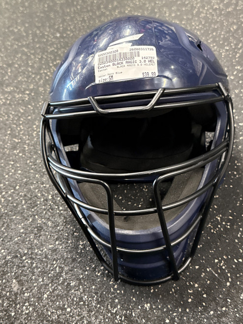 Vist Large View of Product Image Which is Used Easton BLACK MAGIC 3.0 HELEMET Catchers Helmet w/Mask Navy Blue SM