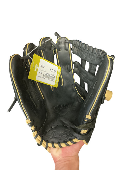 Vist Large View of Product Image Which is Used Rawlings G120PTH BB/SB Glove LH Throw Black 12"