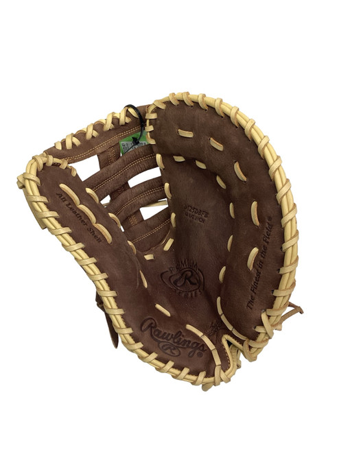 Vist Large View of Product Image Which is Used Rawlings RAWLINGS 12.5 PREMIUM SERIES FIRST BASE BB/SB First Base RH Throw Brown 12 1/2"