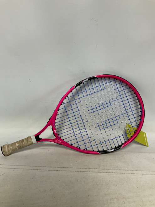 Vist Large View of Product Image Which is Used Wilson BURN JUNIOR Girls Tennis Racquet Pink 19"