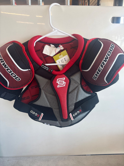 Vist Large View of Product Image Which is Used Sher-wood CODE Youth Shoulder Pads LG