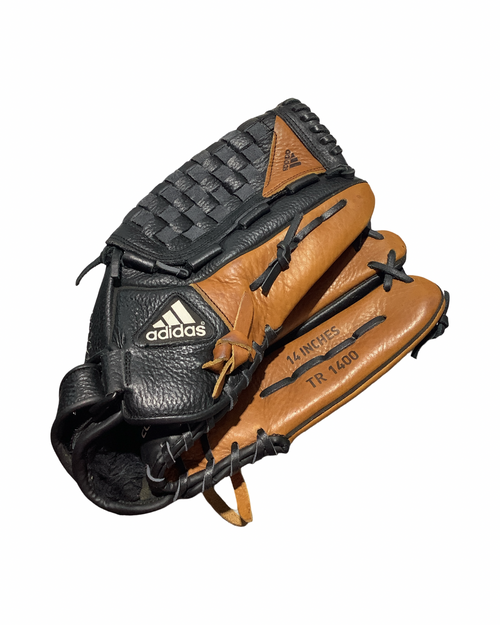 Vist Large View of Product Image Which is Used Adidas TR 1400 BB/SB Glove RH Throw Black 14"