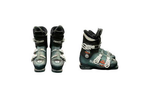 Vist Large View of Product Image Which is Used Salomon T3 Boys DH Ski Boot Green 245 MP - M06.5 - W07.5