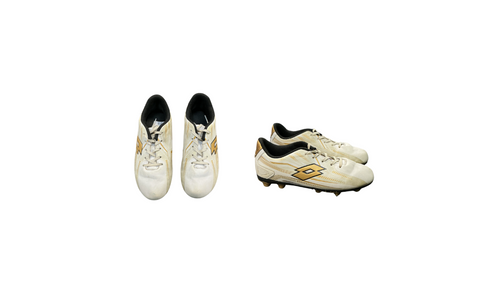 Vist Large View of Product Image Which is Used Lotto SWIFT SPEED Soccer Cleats Gold And White Junior 02