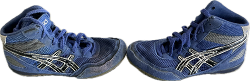 Vist Large View of Product Image Which is Used Asics Wrestling Shoes Royal Blue Junior 01