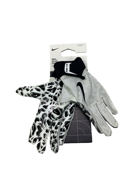 Vist Large View of Product Image Which is Used Nike SHARK FB GLOVES SMALL WHT/BLK FB Gloves White SM