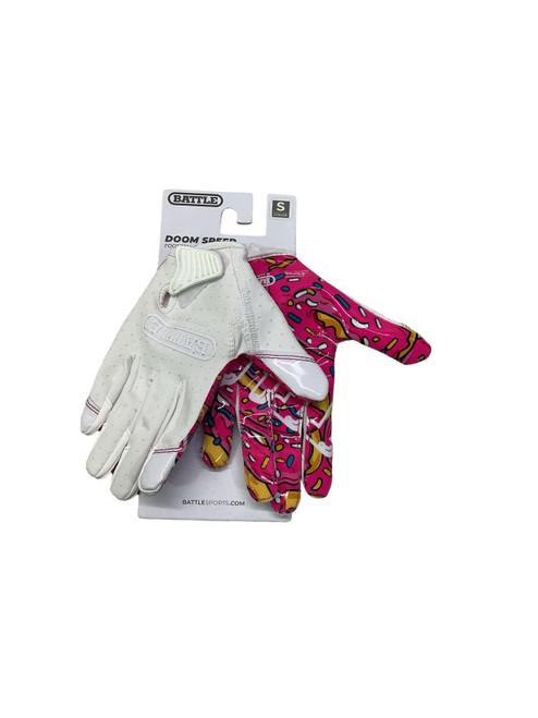 Vist Large View of Product Image Which is Used Battle Sports DOOM SPEED JUNIOR SMALL WHT FB GLOVES FB Gloves White SM
