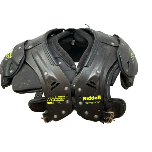 Vist Large View of Product Image Which is Used Riddell POWER FB Shoulder Pads Black Youth XS