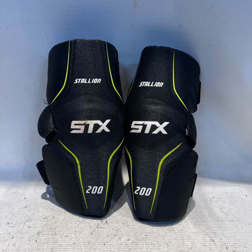 Vist Large View of Product Image Which is Used STX STALLION 200 Lacrosse Arm Pads/Guards Black SM