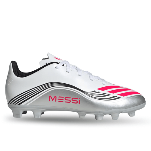 Vist Large View of Product Image Which is NEW Adidas F50 MESSI CLUB Soccer Cleats White Junior 03.5