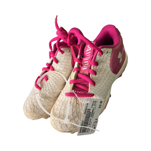 Vist Large View of Product Image Which is Used Under Armour BASEBALL CLEATS 12Y BB/SB Cleats White Youth 12.0
